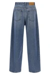 5 pockets wide leg jeans in cotton denim