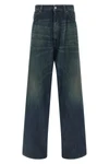 stone-washed rigid cotton denim jeans