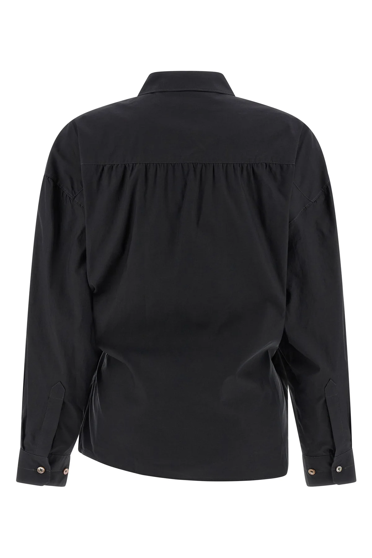 straight collar twisted cotton and silk wallet shirt