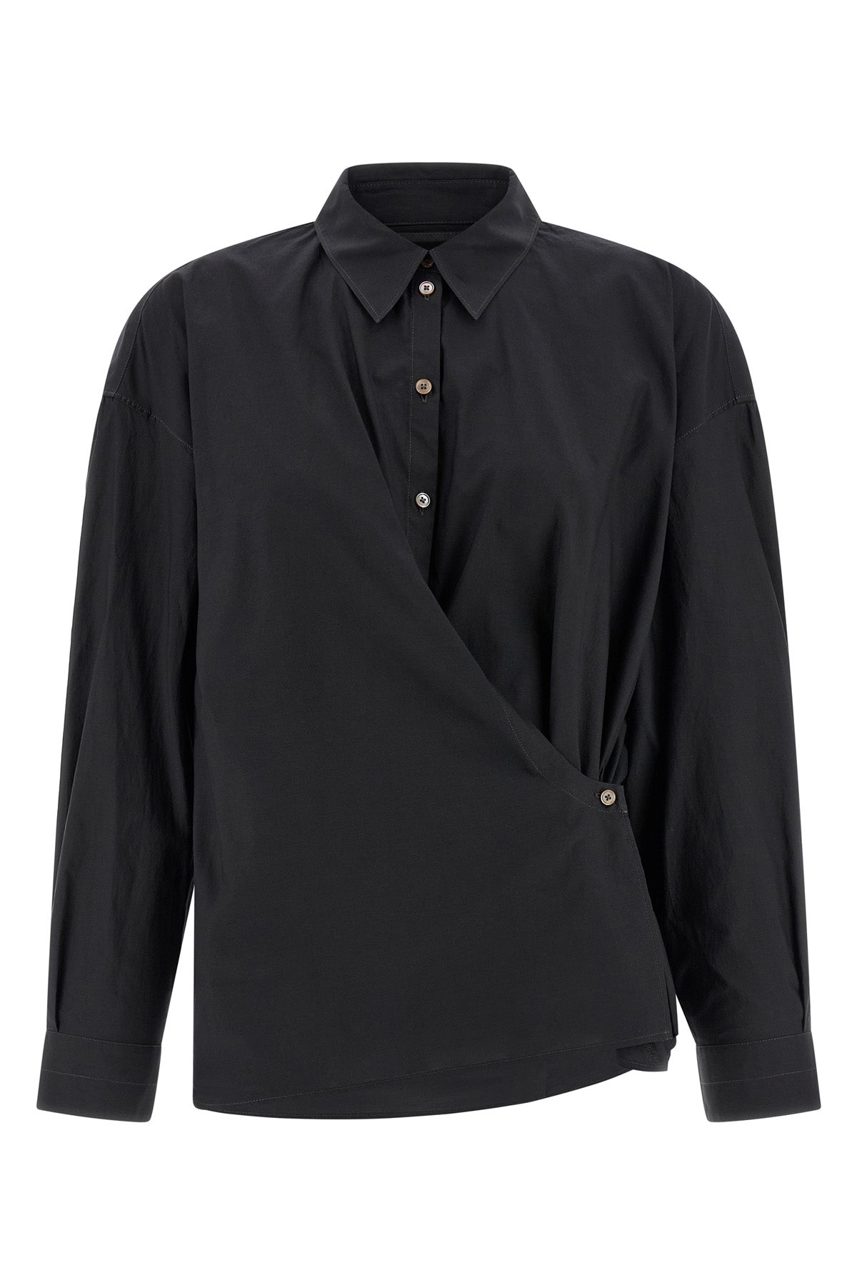 LEMAIRE 38 straight collar twisted cotton and silk wallet shirt