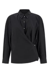 straight collar twisted cotton and silk wallet shirt