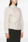 straight collar twisted cotton and silk wallet shirt