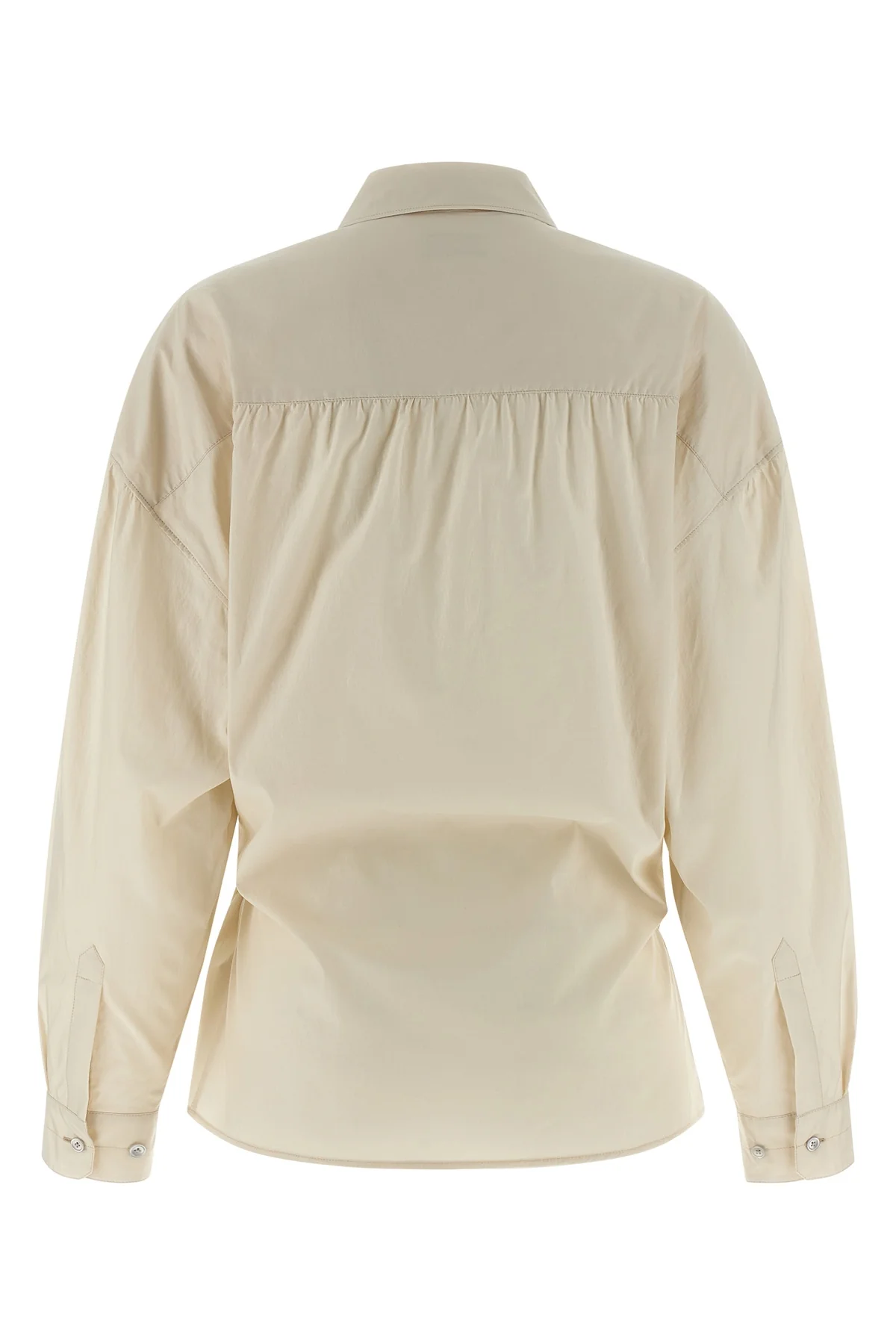 straight collar twisted cotton and silk wallet shirt