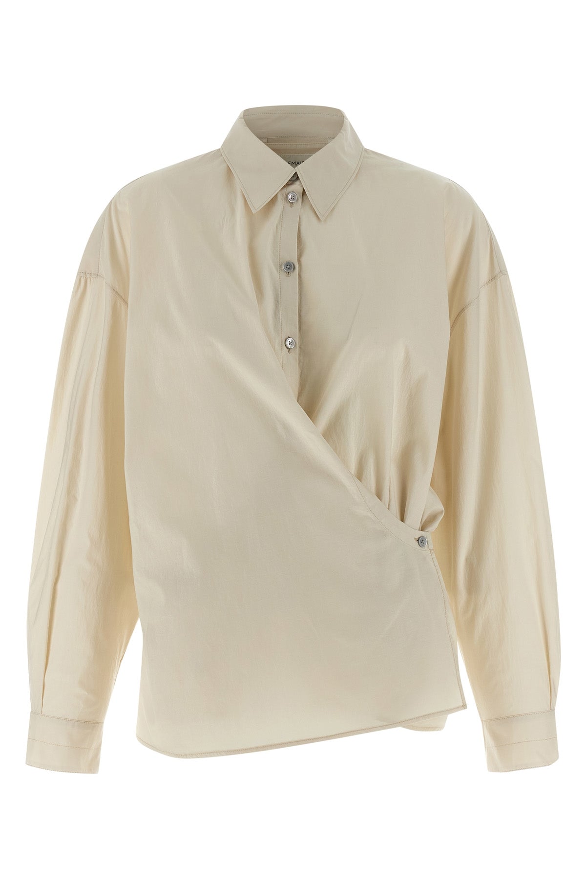LEMAIRE 38 straight collar twisted cotton and silk wallet shirt