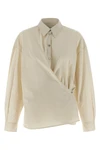 straight collar twisted cotton and silk wallet shirt