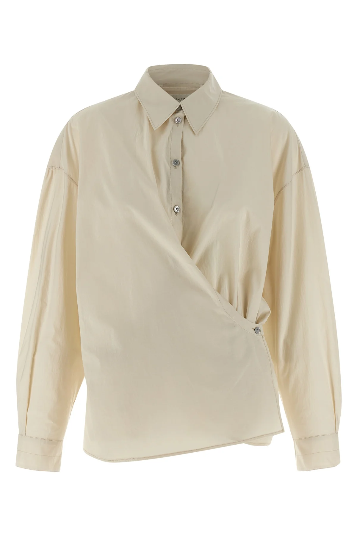 straight collar twisted cotton and silk wallet shirt