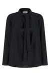ascot blouse in light cotton and silk blend