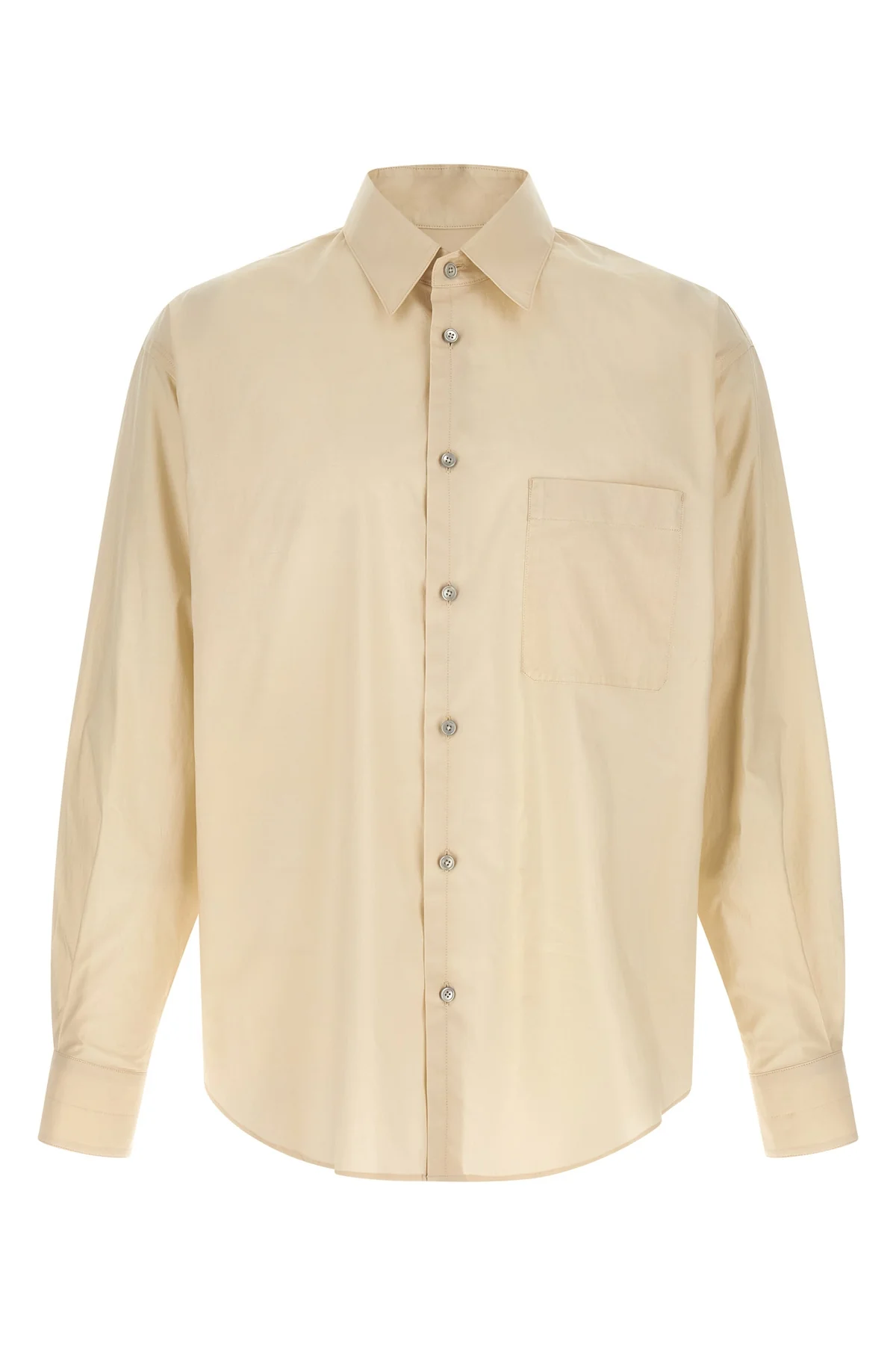 LEMAIRE 48 regular shirt in light and washed cotton blend silk