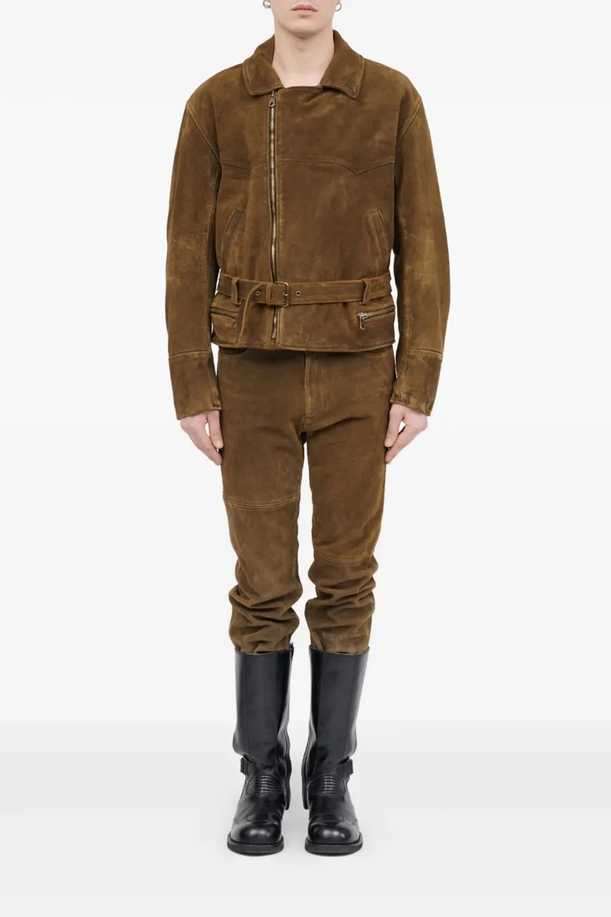 MM6 48 aged effect suede jacket
