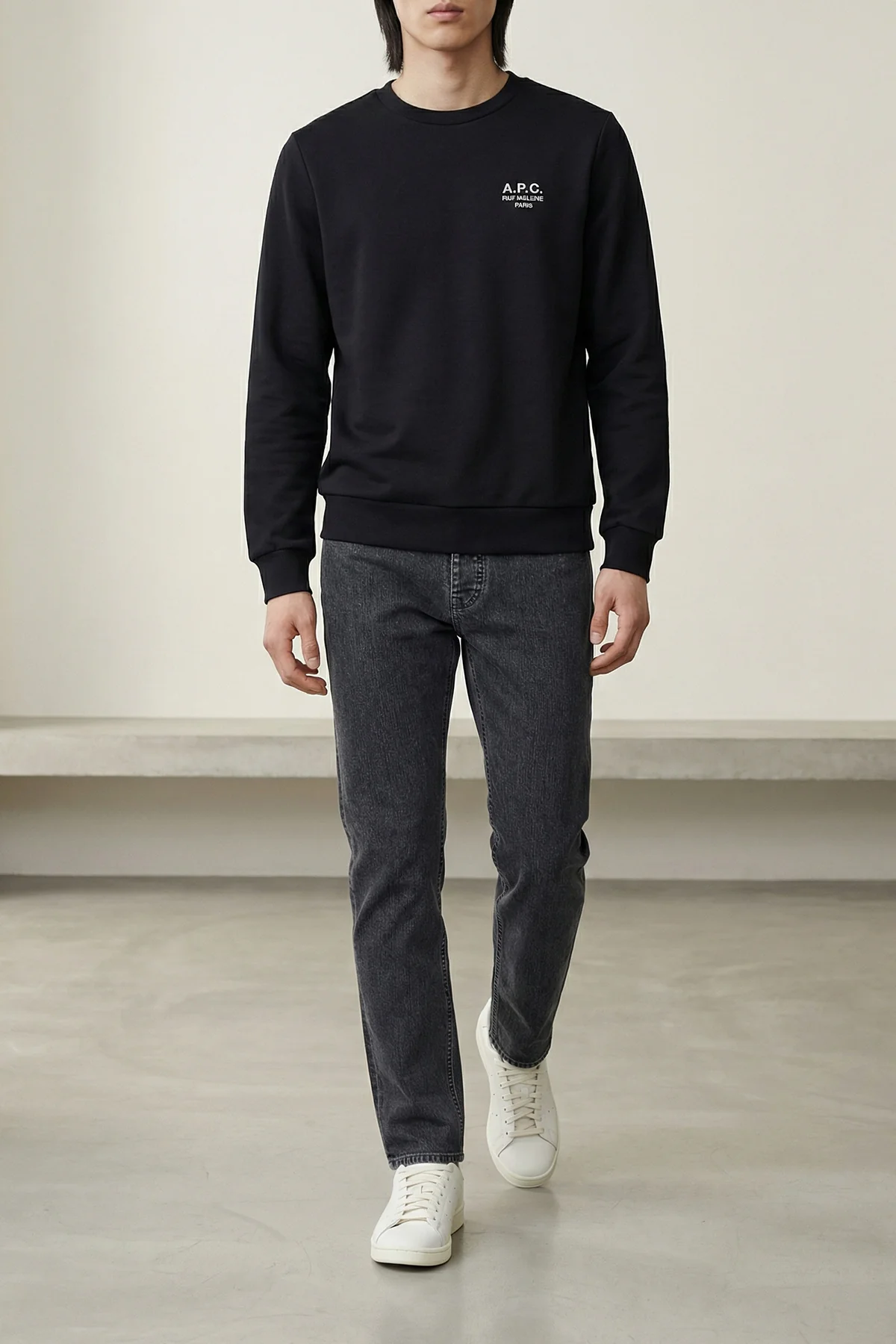 MM6 30 jeans in hand-drawn cotton denim treated