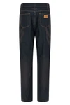 high-waist washed cotton denim jeans