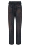 high-waist washed cotton denim jeans