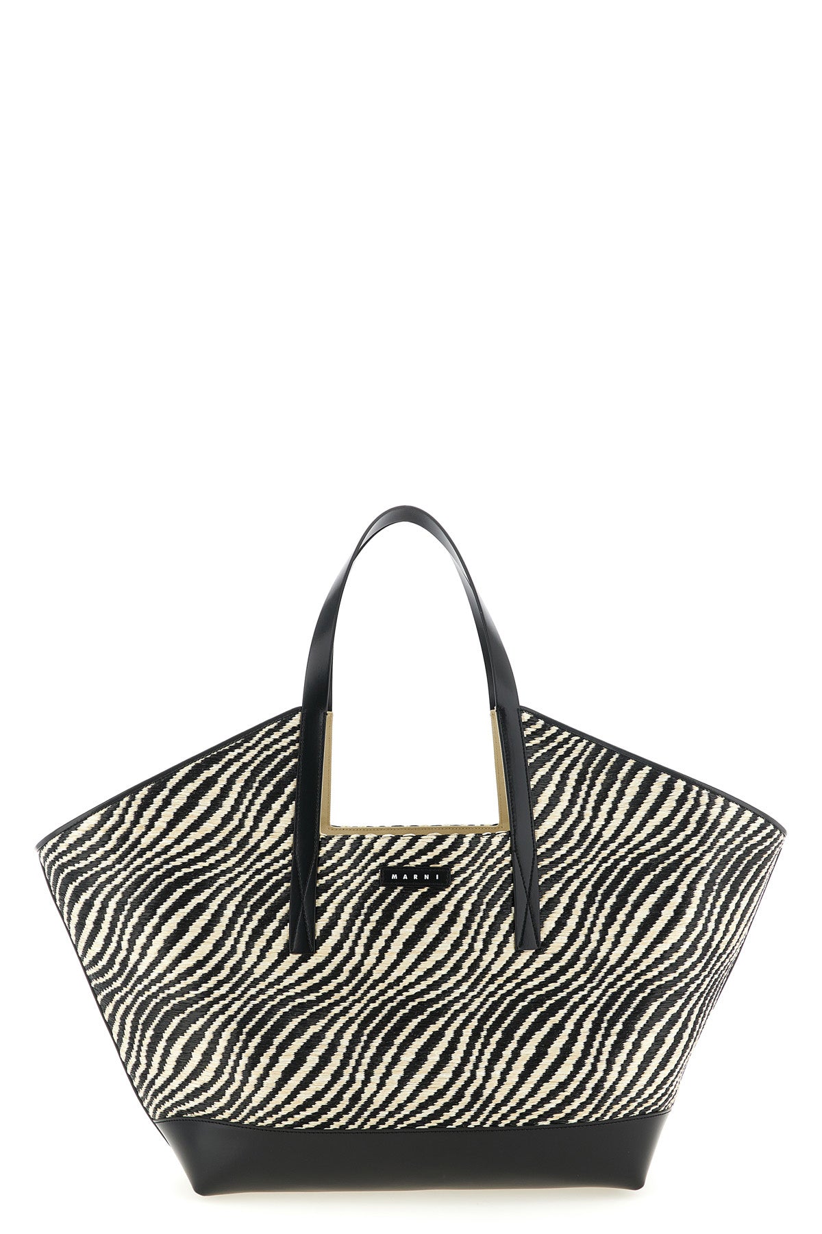 MARNI OS waves trapezoidal raffia-effect fabric