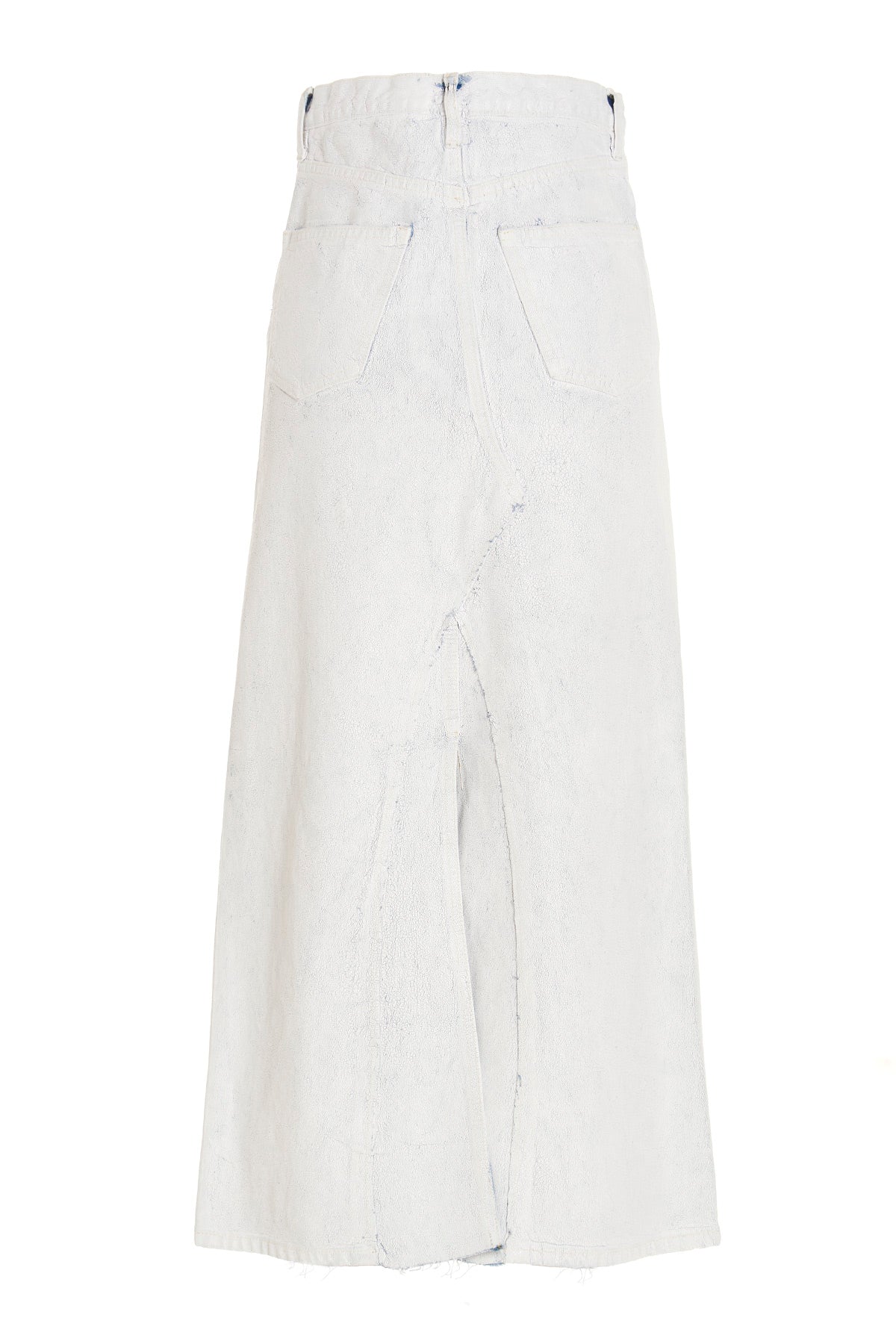 bianchetto denim cotton skirt covered in white paint