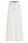 bianchetto denim cotton skirt covered in white paint