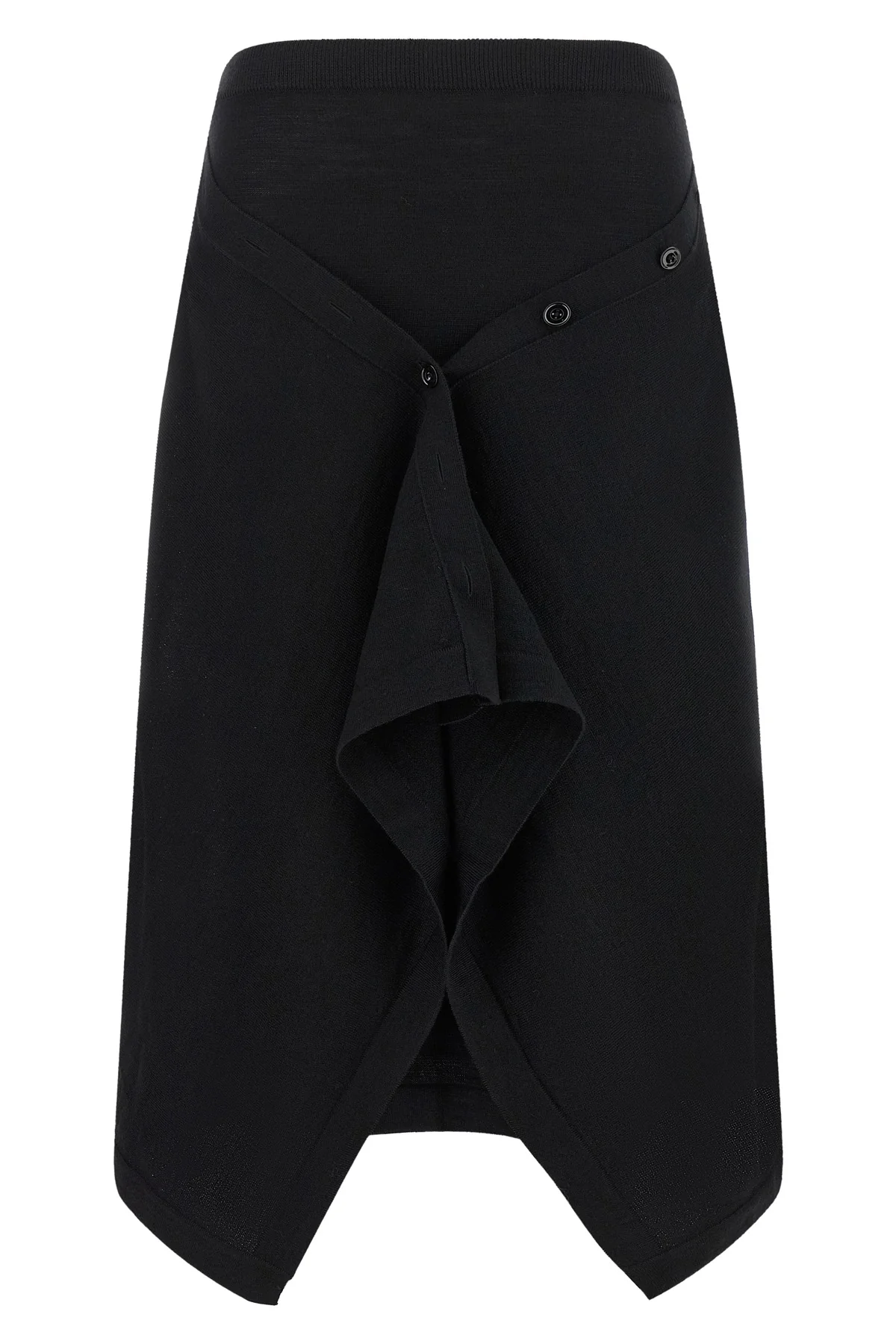 the lemaire skirt redefines the codes of knitwear through a sculptural and decon