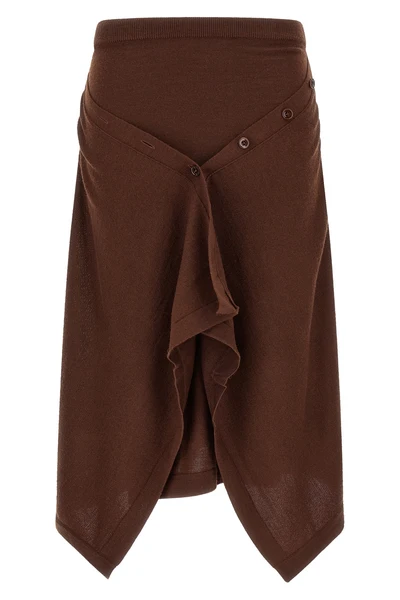 the lemaire skirt redefines the codes of knitwear through a sculptural and asymm