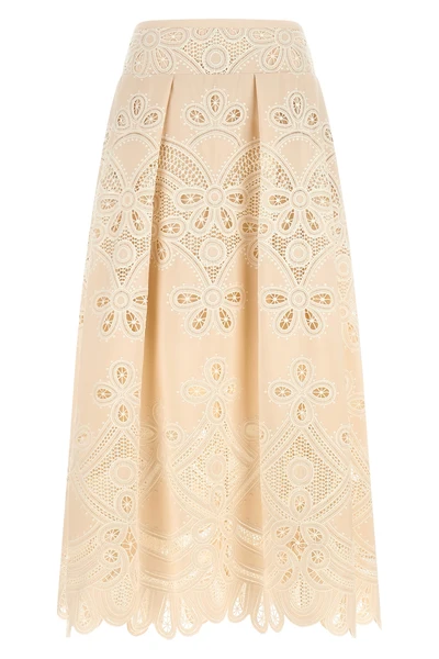 elie saabs long skirt is an exercise in structural precision and material contr