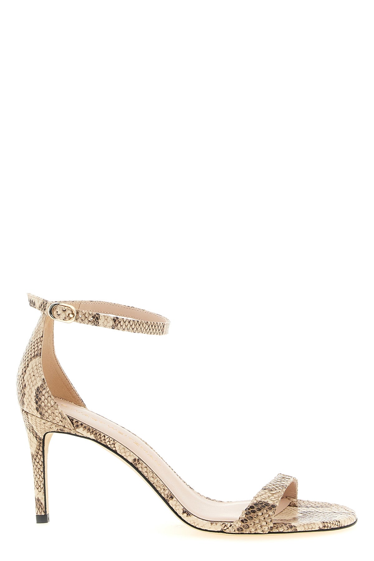 STUART WEITZMAN 36 nudist ii snake-print leather sandals