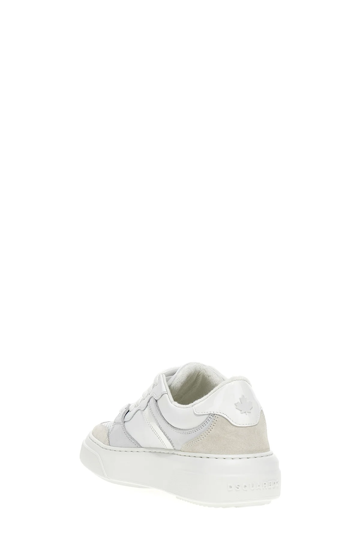 DSQUARED2 36 bumper leather and suede lace-up sneakers and a rubber sole