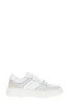 bumper leather and suede lace-up sneakers and a rubber sole