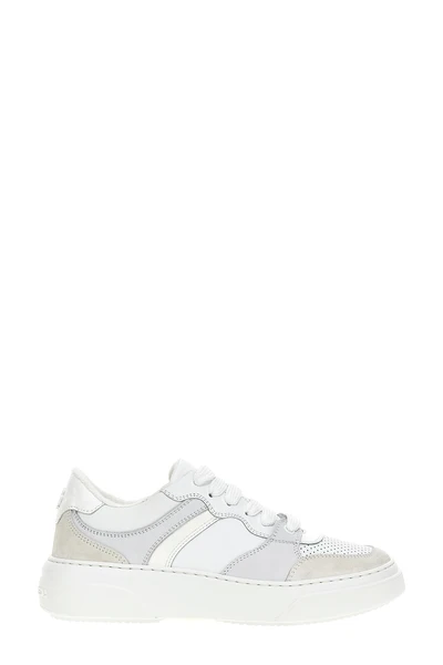 bumper leather and suede lace-up sneakers and a rubber sole
