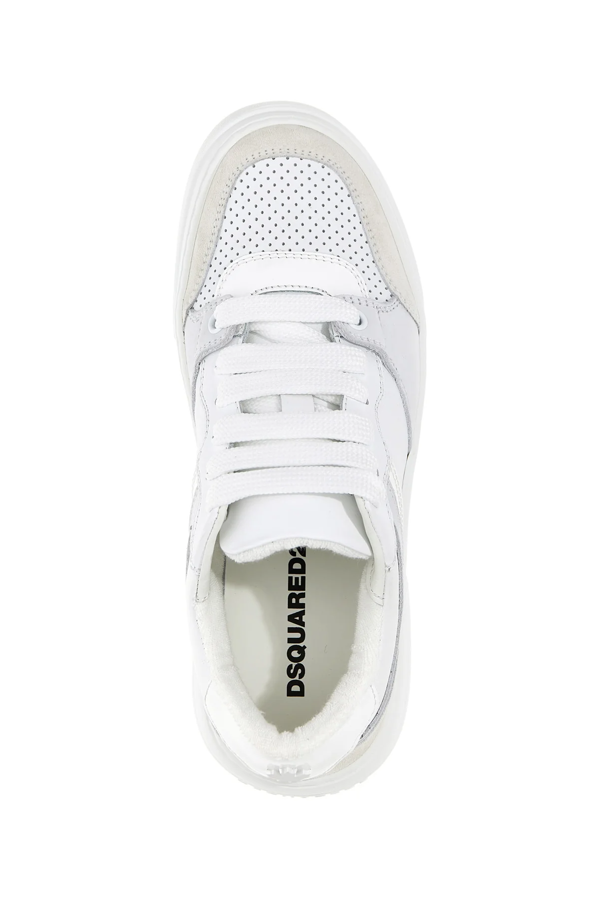 bumper leather and suede lace-up sneakers and a rubber sole