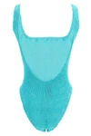 square neck hunza g s one-piece swimsuit is defined through a structured constru
