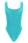 square neck hunza g s one-piece swimsuit is defined through a structured constru