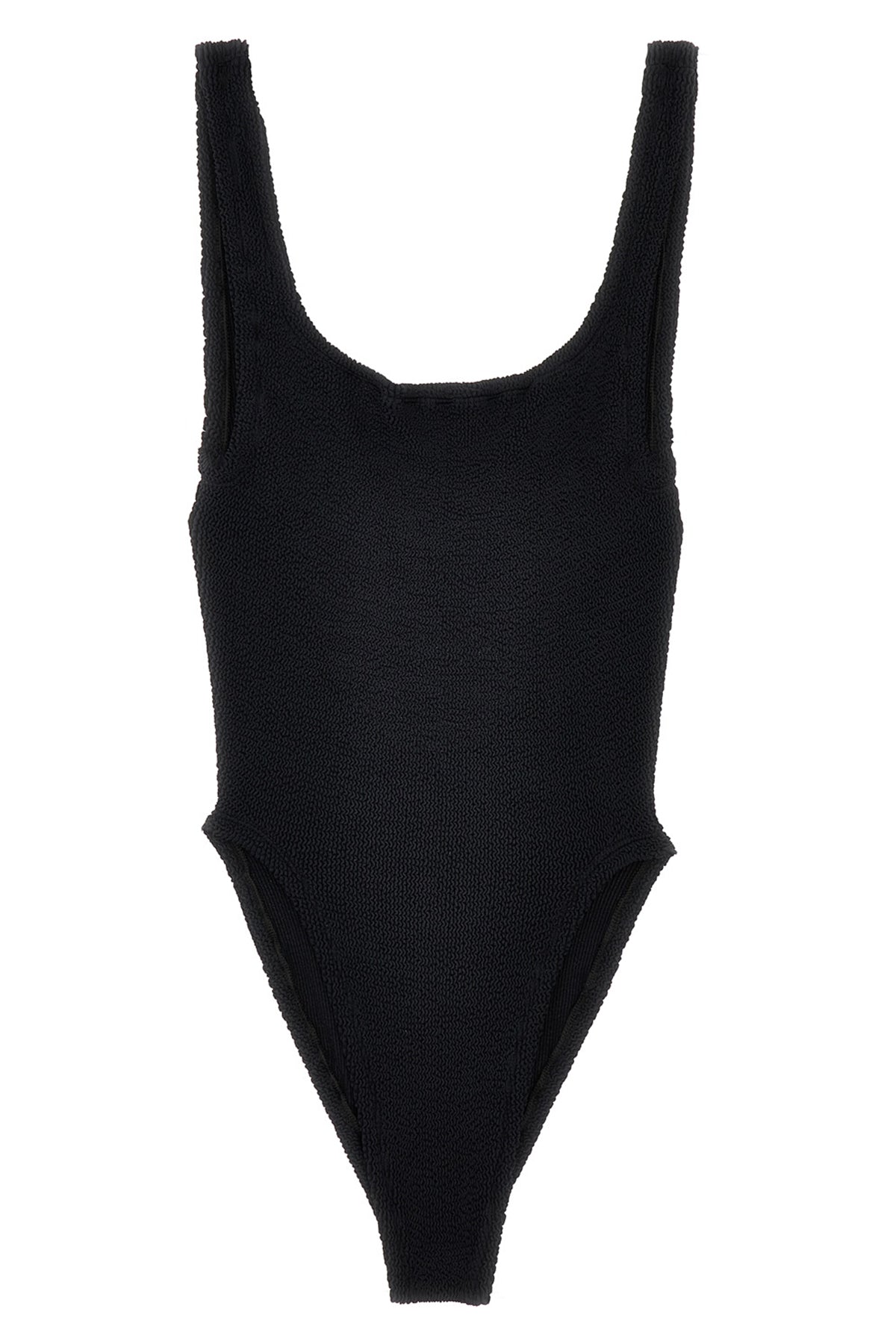 HUNZA G OS square neck one-piece swimsuit in the original crinkle(tm) fabric