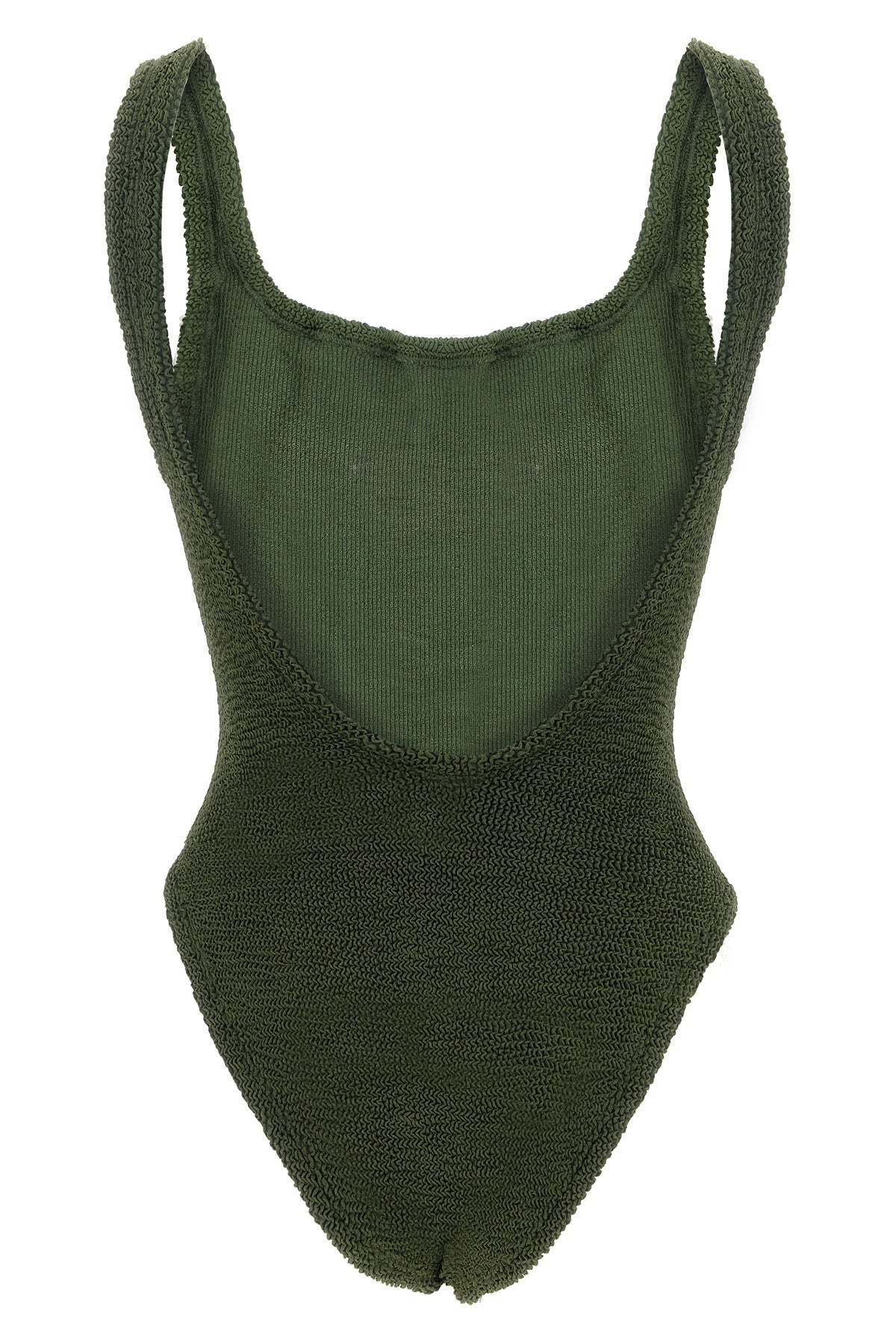 HUNZA G OS the hunza g square neck one-piece swimsuit defines the silhouette through minima