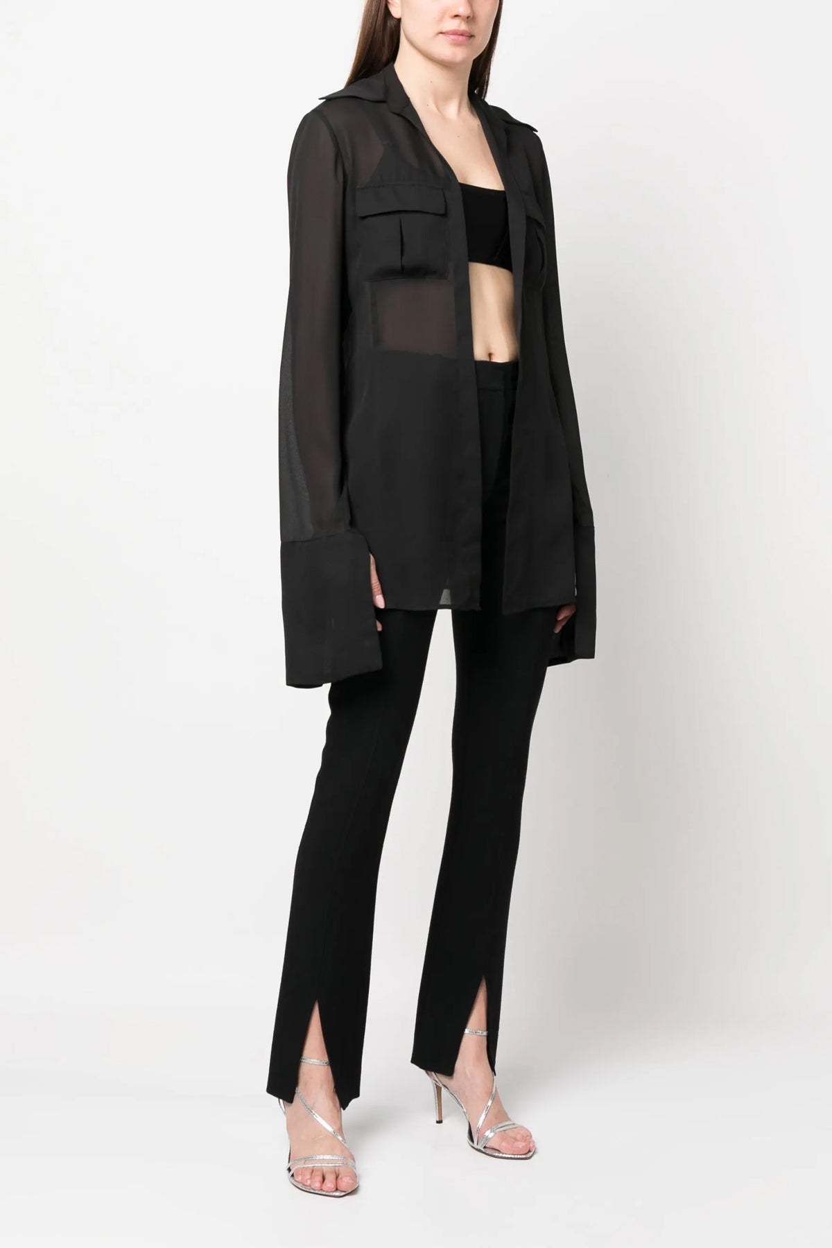 MONOT 0 georgette shirt in a transparent fabric