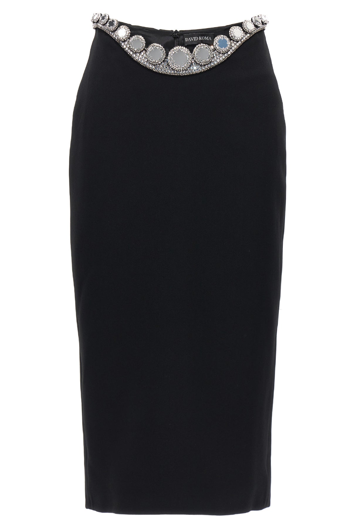 DAVID KOMA 10 cashmere circle embroidery skirt in a viscose blend