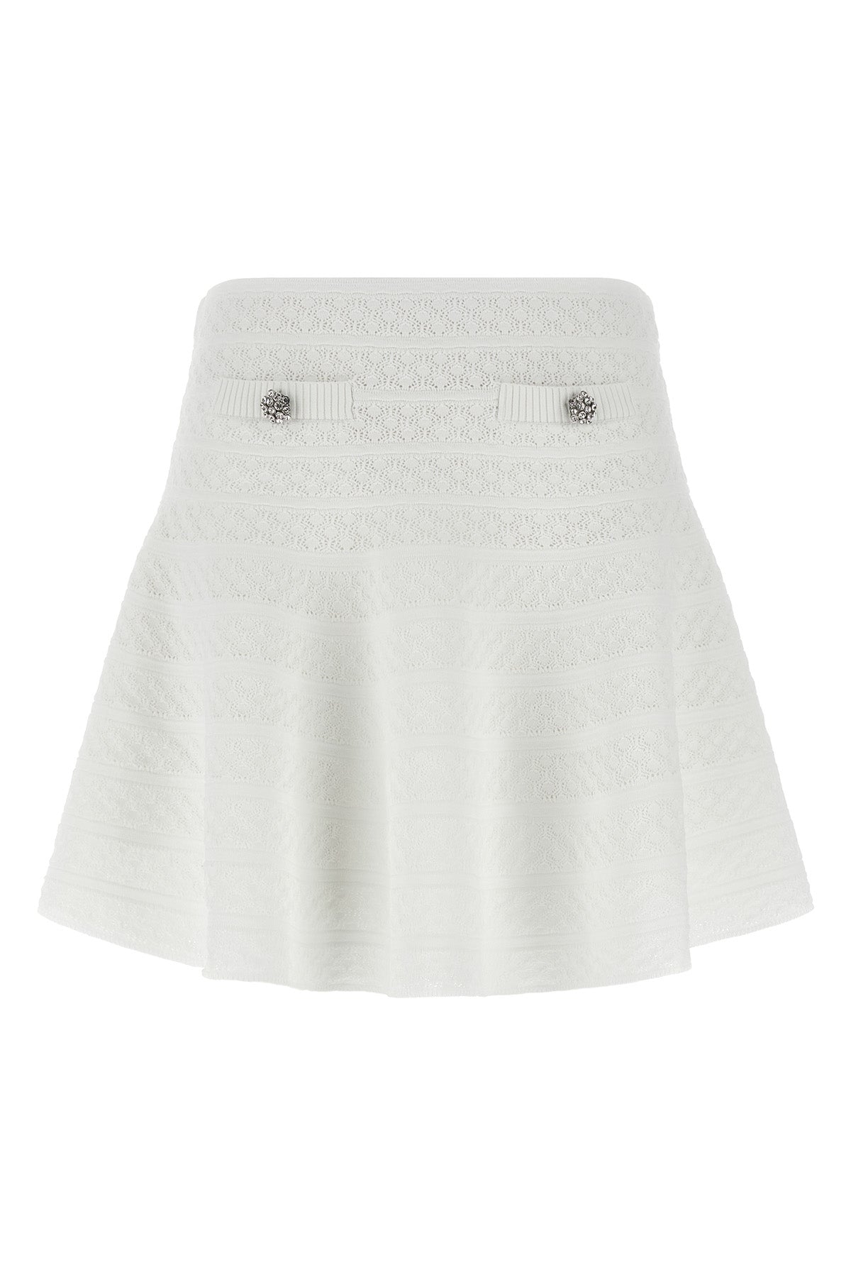 SELF PORTRAIT M mini skirt in perforated and slightly elasticized pointelle knit knit