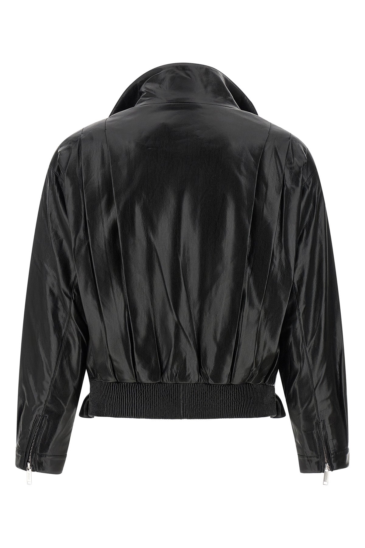 biker jacket in shiny leather-effect fabric