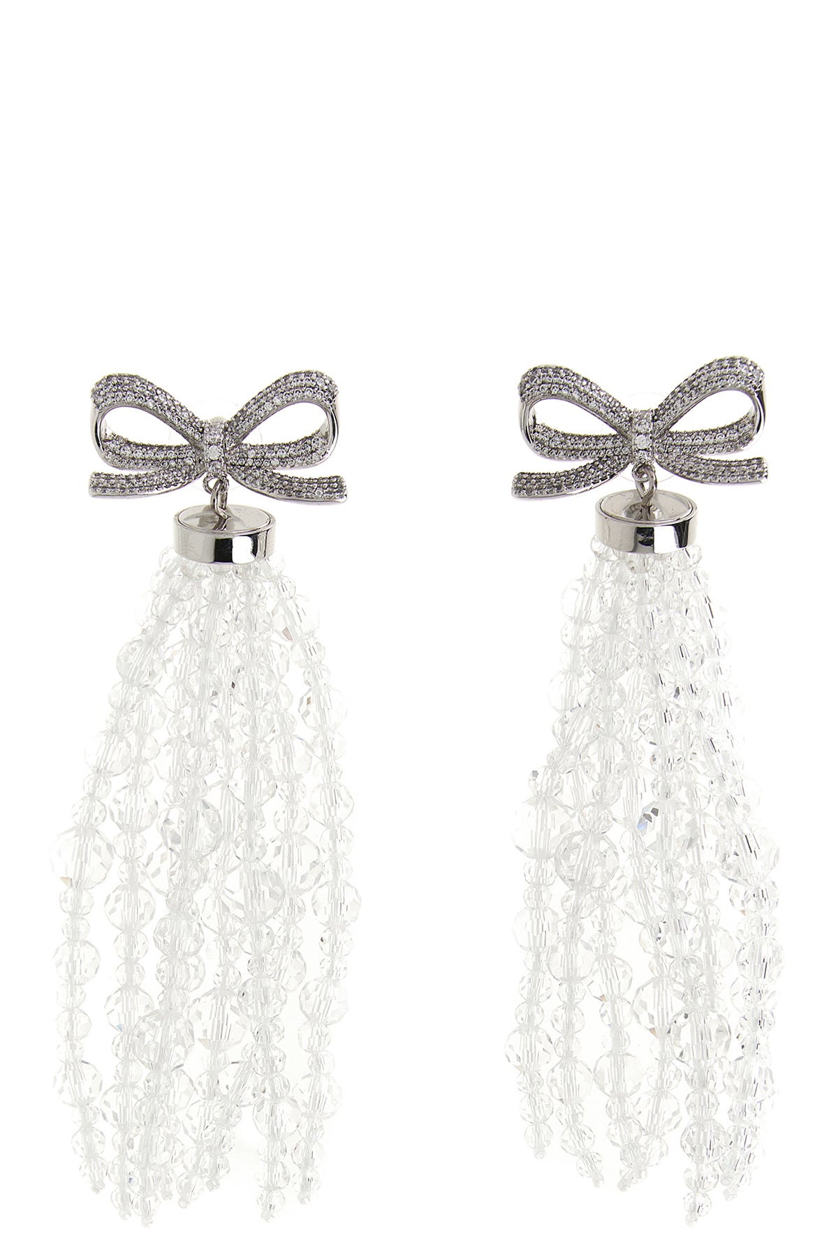 SELF PORTRAIT OS bow beaded waterfall metal earrings