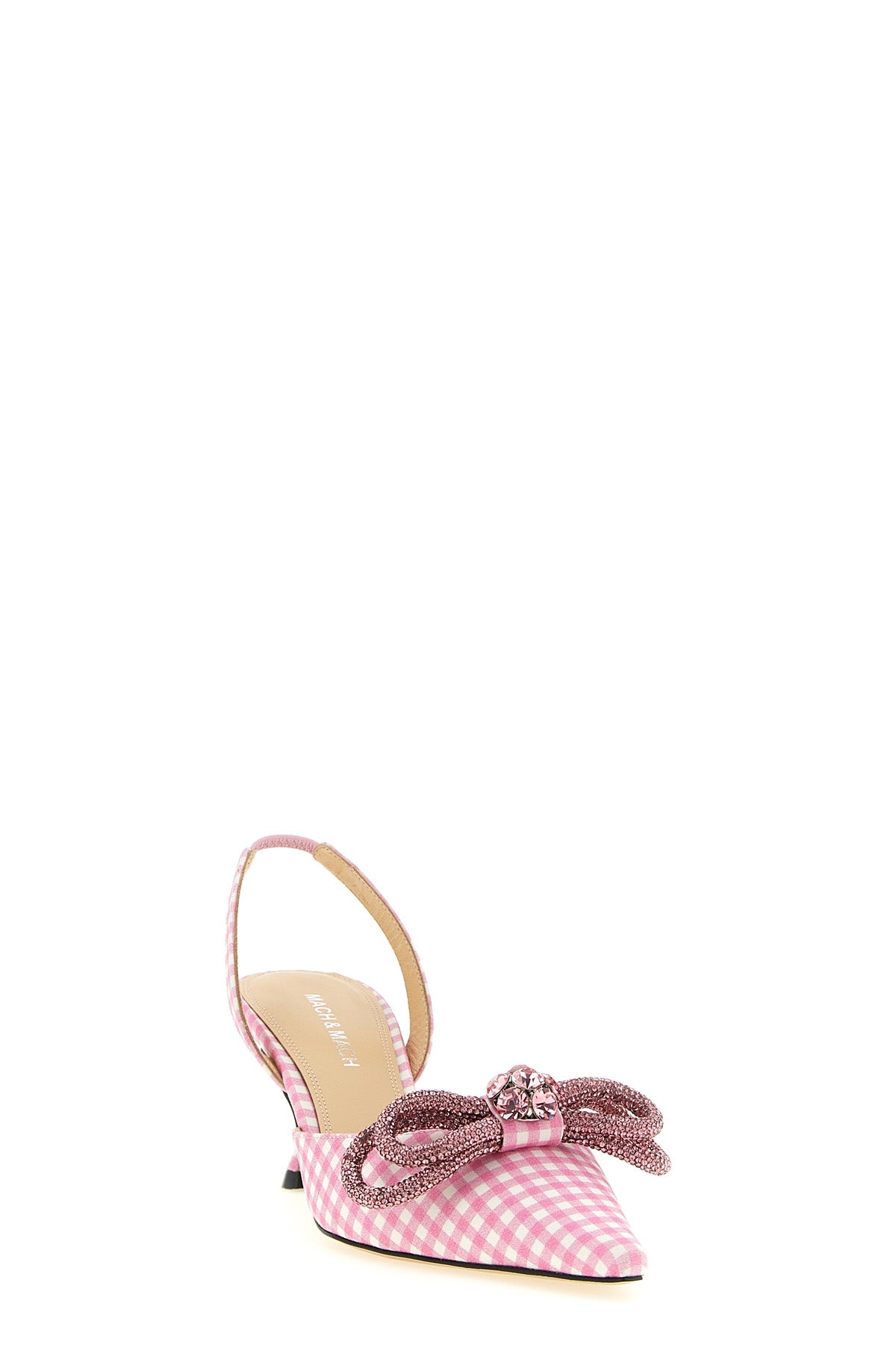 MACH amp; MACH 36.5 double bow slingbacks in vichy print fabric