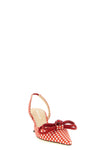 double bow slingbacks in vichy print fabric