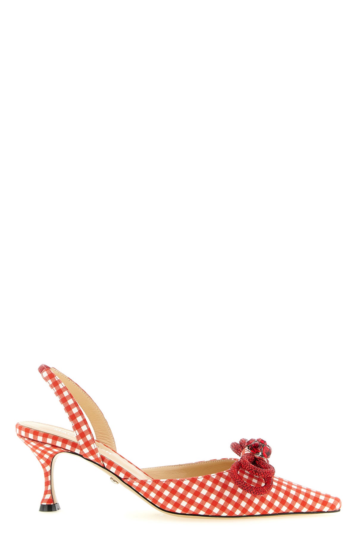 MACH amp; MACH 36.5 double bow slingbacks in vichy print fabric