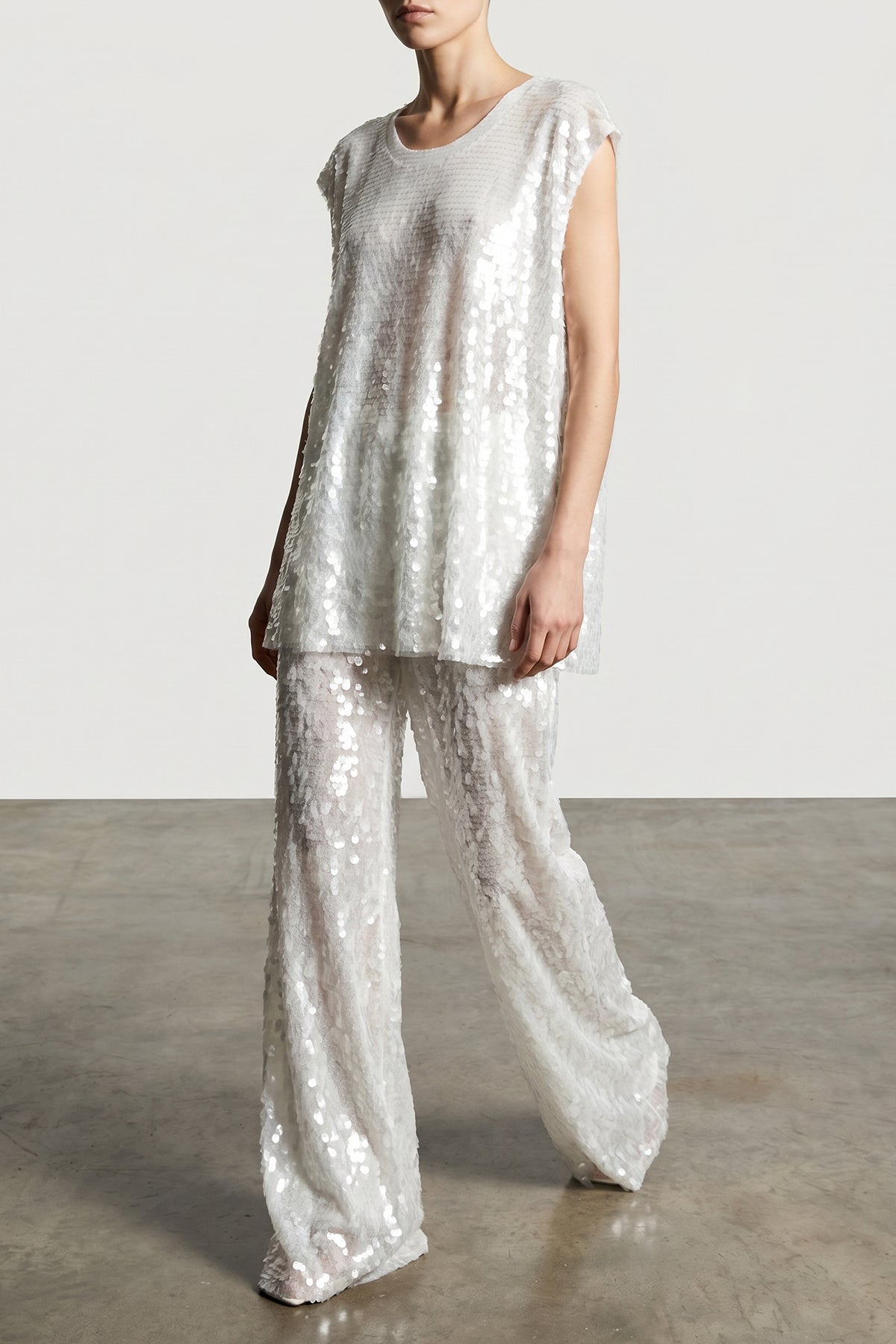 NORMA KAMALI M boyfriend elephant trousers in shiny fabric