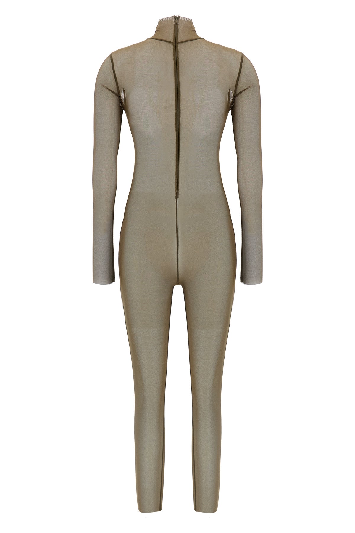 NORMA KAMALI S turtle jumpsuit in semi-transparent fabric