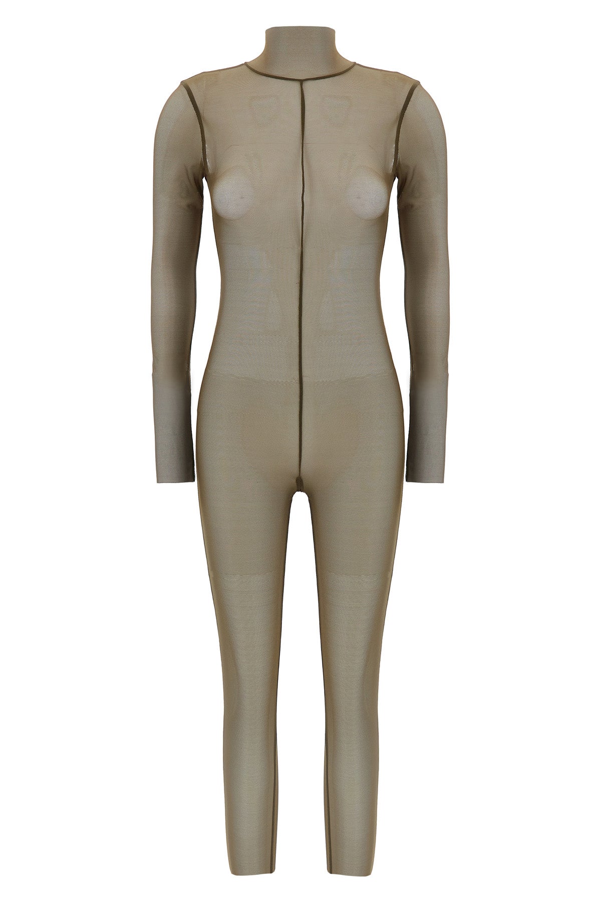 NORMA KAMALI S turtle jumpsuit in semi-transparent fabric