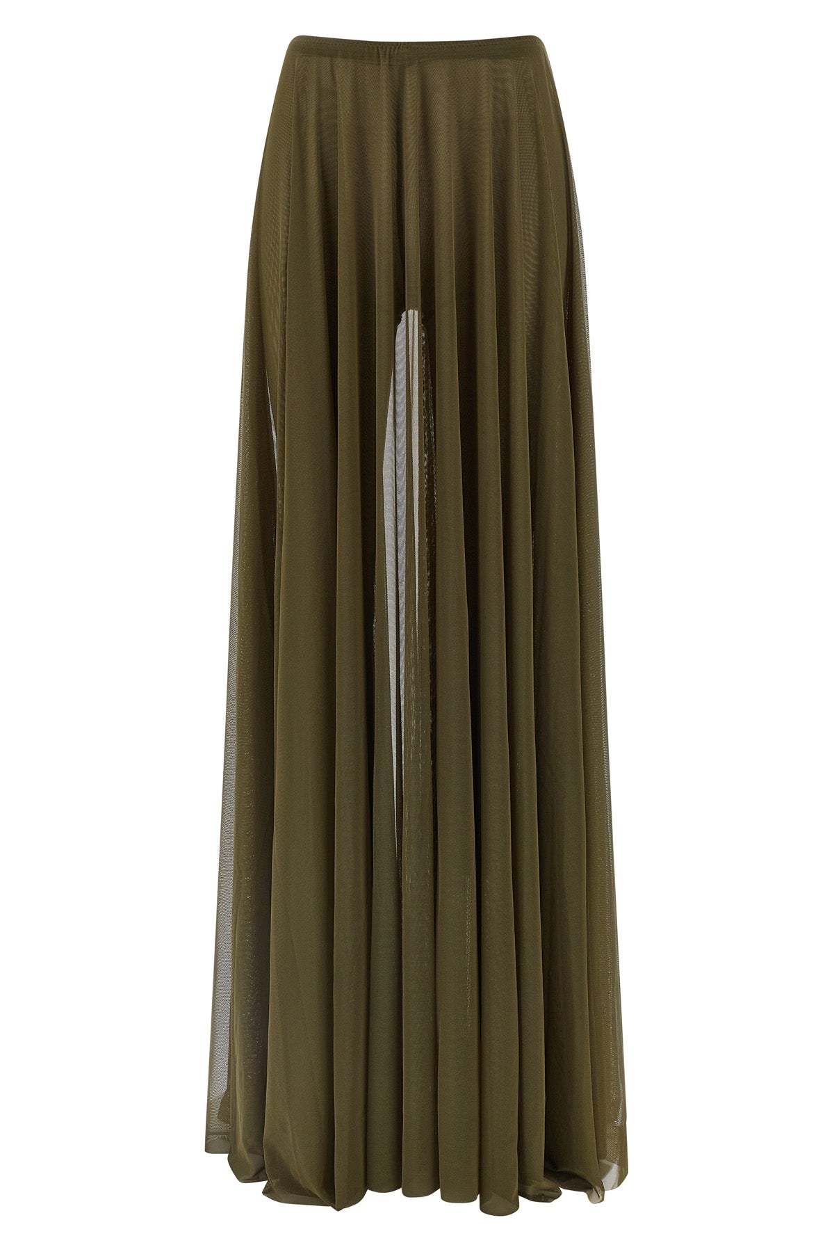 NORMA KAMALI M long skirt in pleated semi-transparent fabric