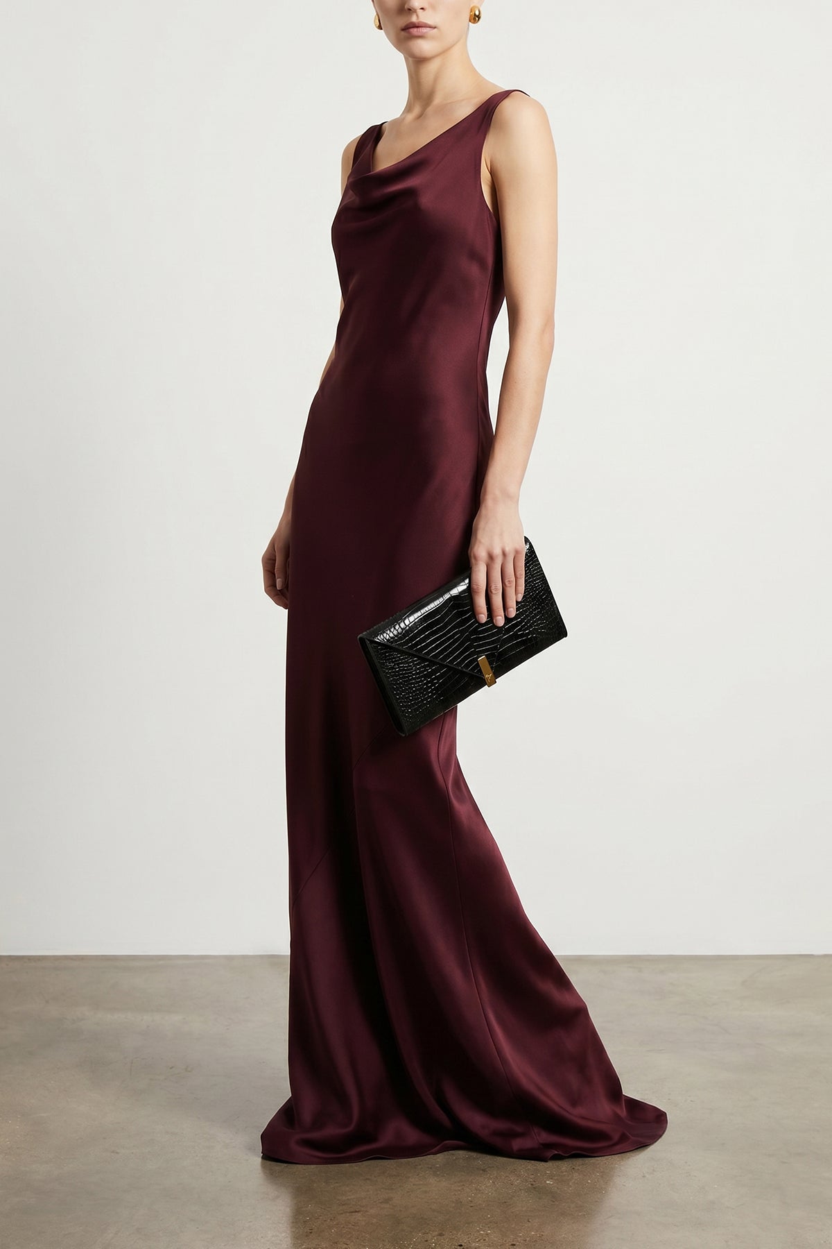 NORMA KAMALI S long maria dress in satin crepe
