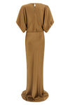 long reverse obie dress in fluid satin-effect fabric