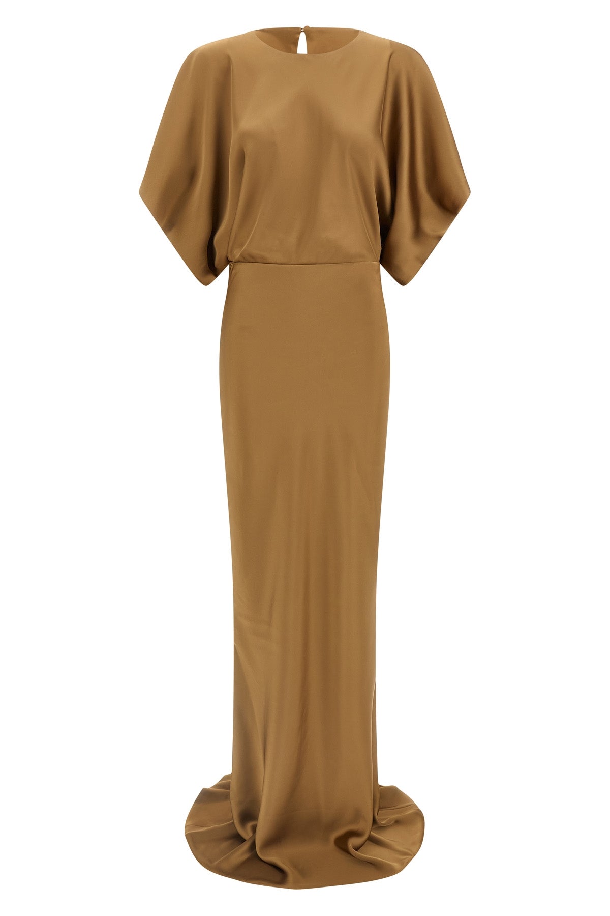 NORMA KAMALI M long reverse obie dress in fluid satin-effect fabric