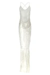 fara long dress in semi-transparent stretch fabric