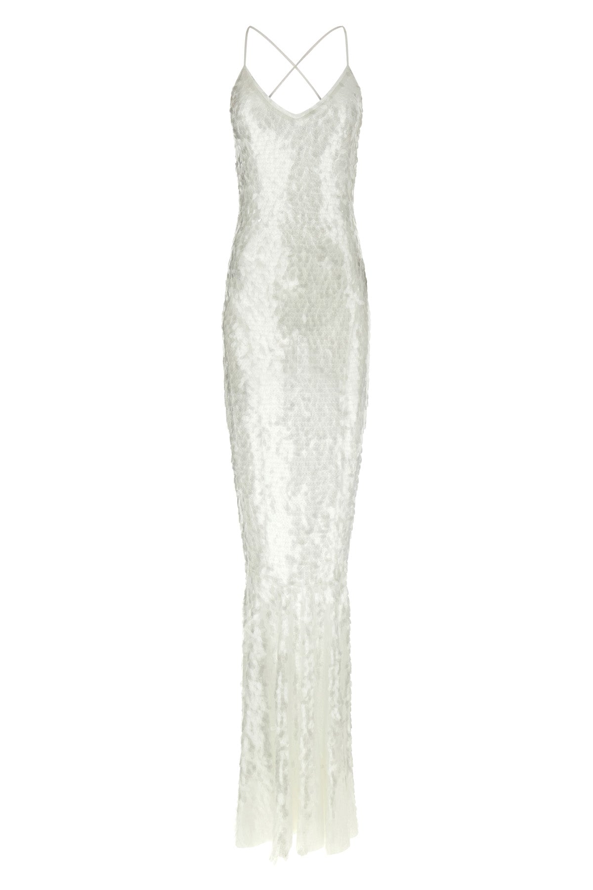 NORMA KAMALI M fara long dress in semi-transparent stretch fabric