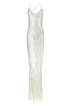 fara long dress in semi-transparent stretch fabric