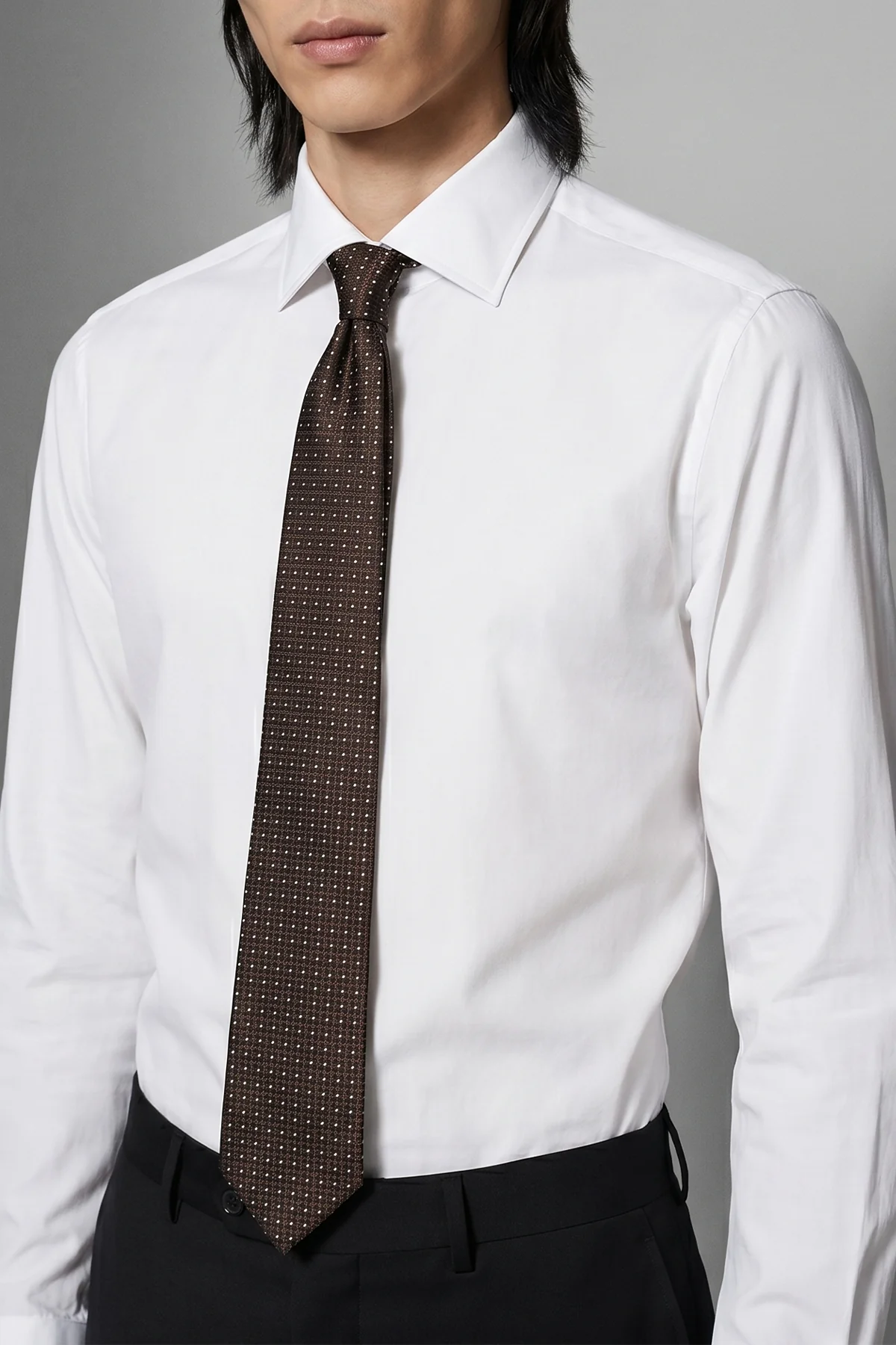 TOM FORD OS tie in fine patterned mulberry silk